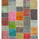 Handmade turkish overdyed 205 cm x 300 cm multicolor patchwork carpet