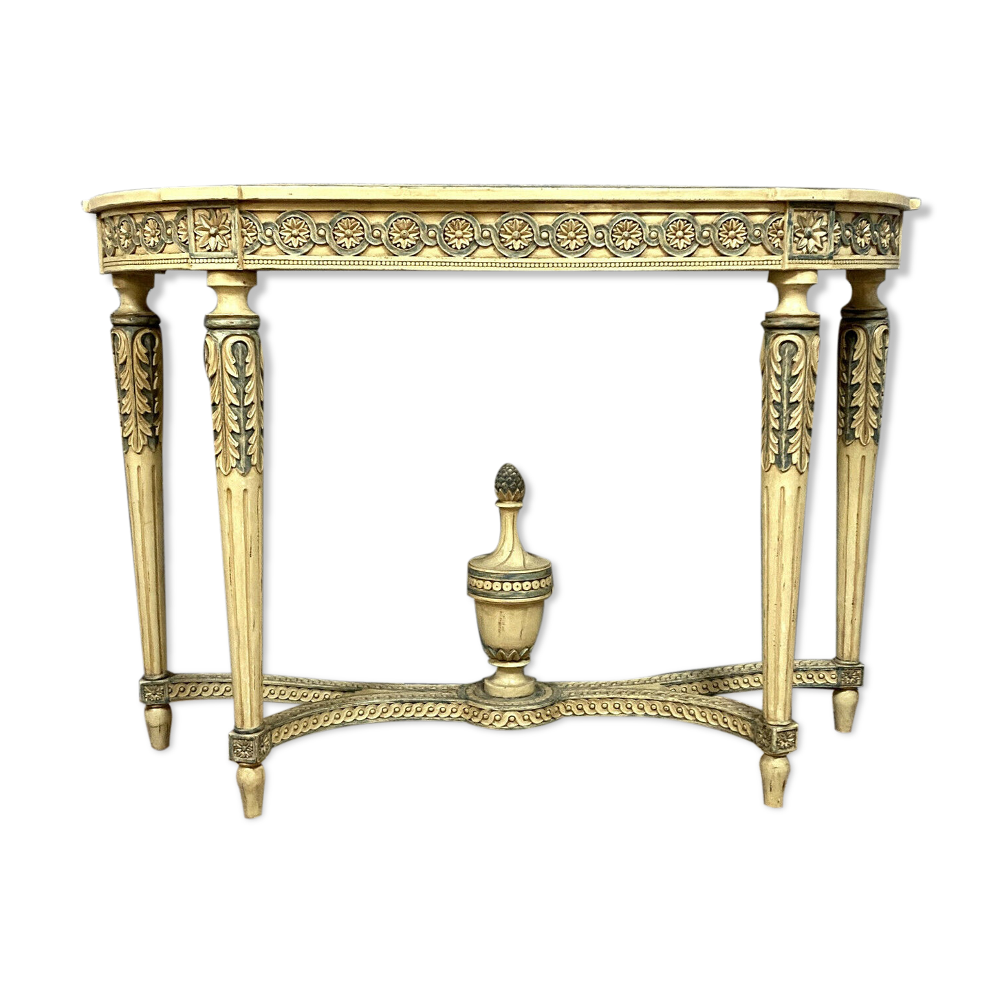Console Louis XVI in wood laked and rechampi around 1880