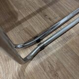 Set of 4 70s velvet and chrome metal chairs