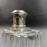 Art Deco crystal bottle with solid silver Minerva frame