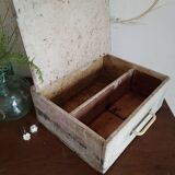 Old wooden box patinated white