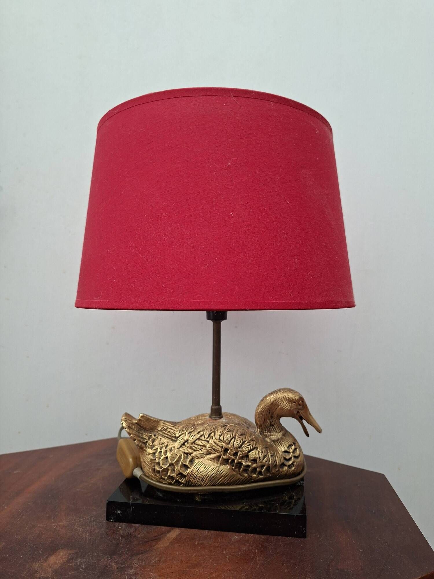 Hollywood Regency duck lamp in bronze