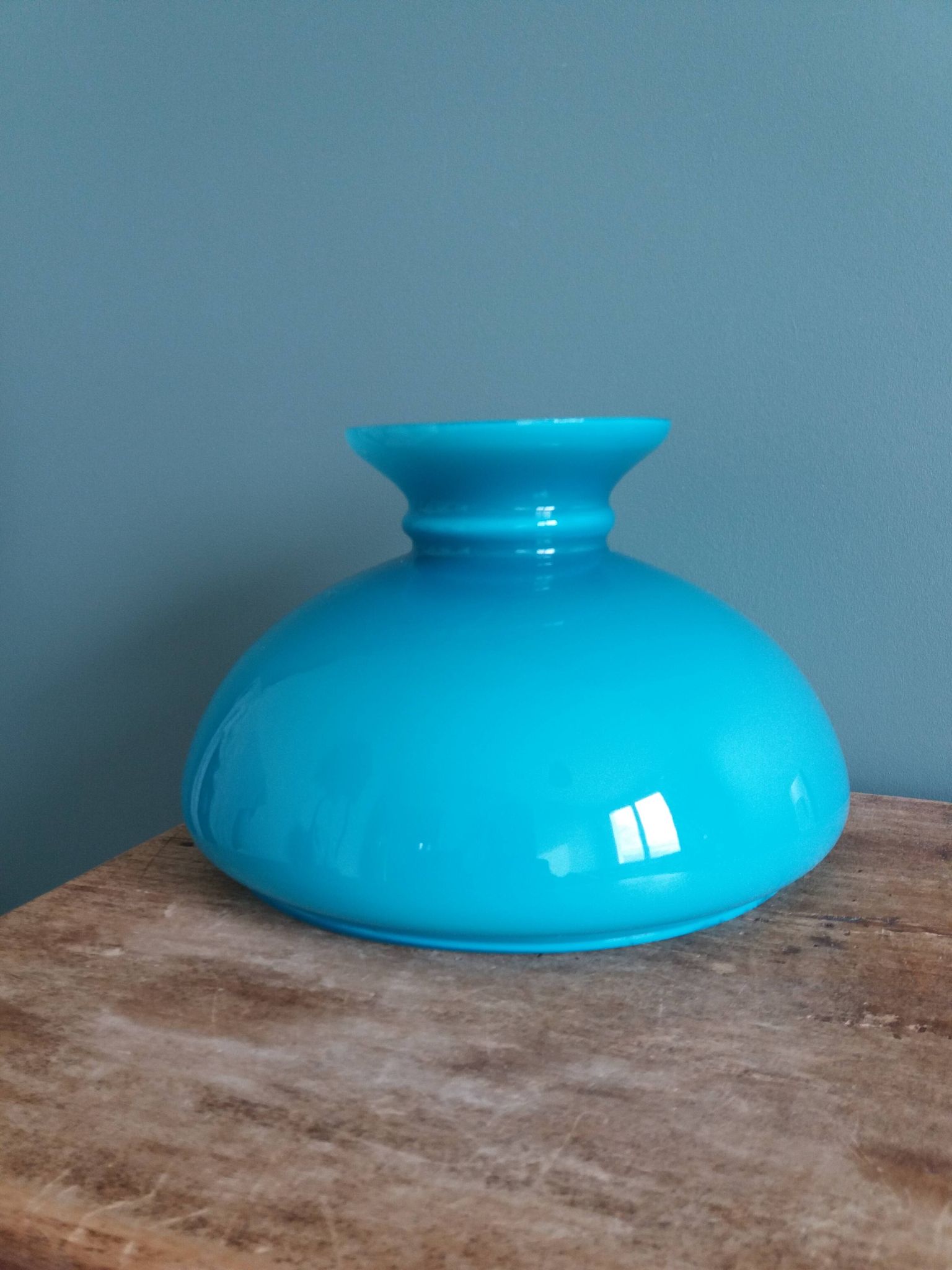 Turquoise opaline glass globe lampshade