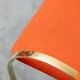 Set of 4 vintage golden metal and orange fabric chairs, 1970s modernist