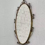50s oval brass mirror