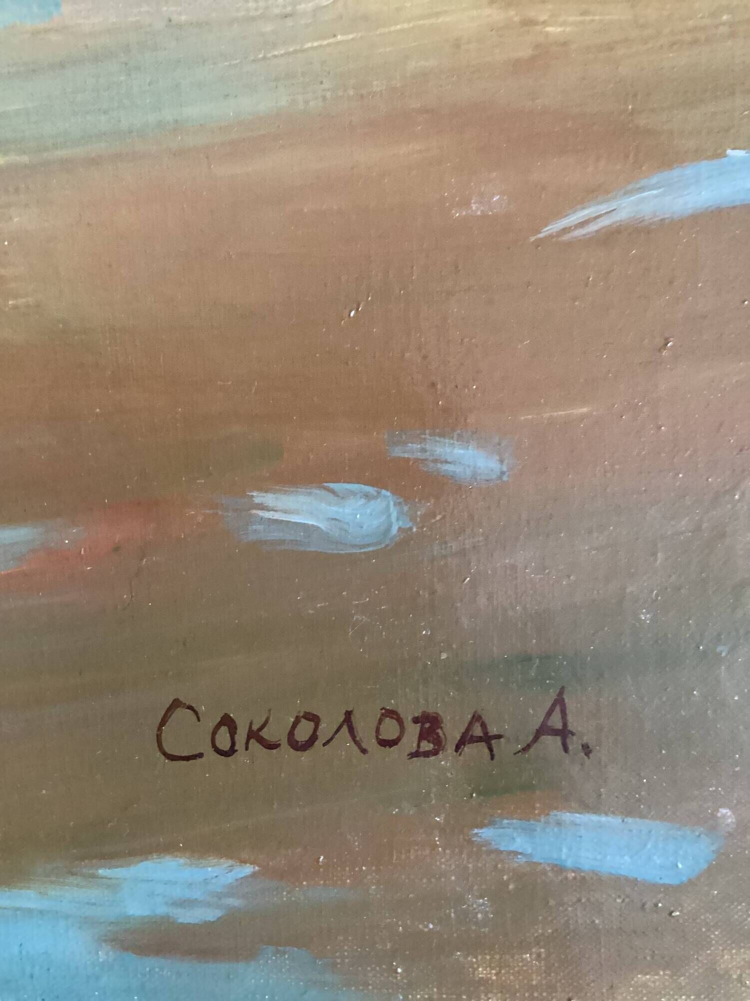 Painting signed Oil on canvas circa 1989 dimension: height -67cm- Length -73 cm-