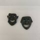Pair of Small Decorative Bronze/Brass Greek Theatre Masks Wall Hangings, 19