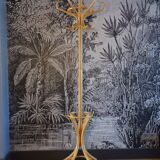 Curved wooden parrot coat rack