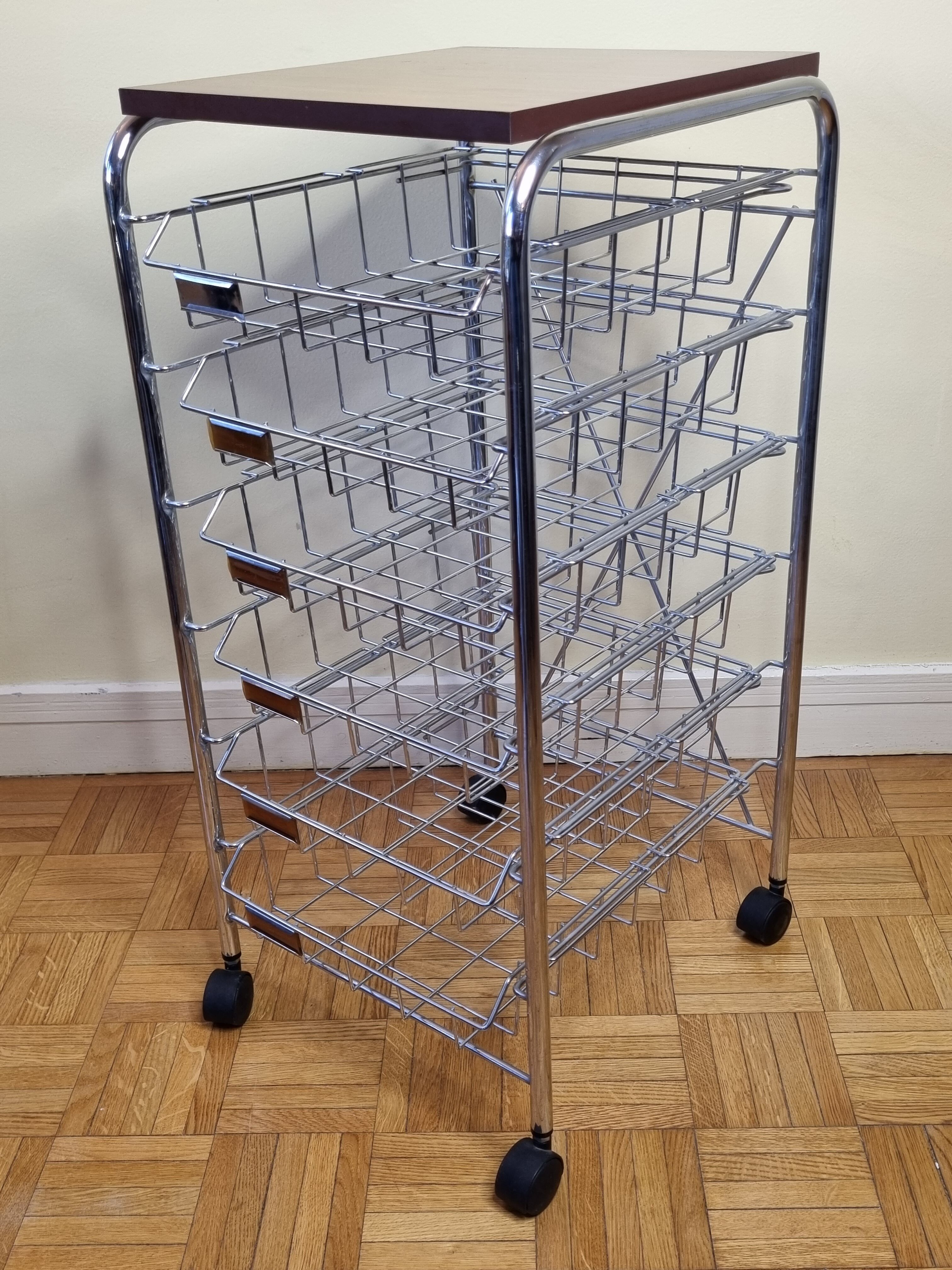 Metal storage locker vintage trolley 70s-80s