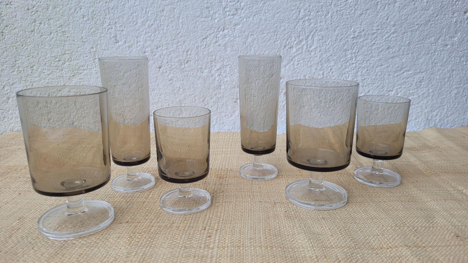 6 70's stemware