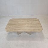 Italian Coffee Table in Travertine, 1980s