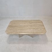 Italian Coffee Table in Travertine, 1980s