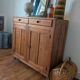 Vintage Parisian Buffet - Patinated Blonde Pine - 100x100cm