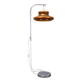 Lampadaire space age hongrois des années 1970 en plastique orange et chrome
