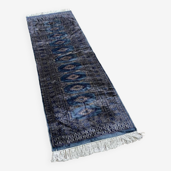 Handmade Pakistani wool and silk rug - 185x63cm