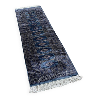 Tapis pakistanais en laine et soie fait main - 185x63cm