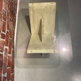 Coffee table in white marble and glass