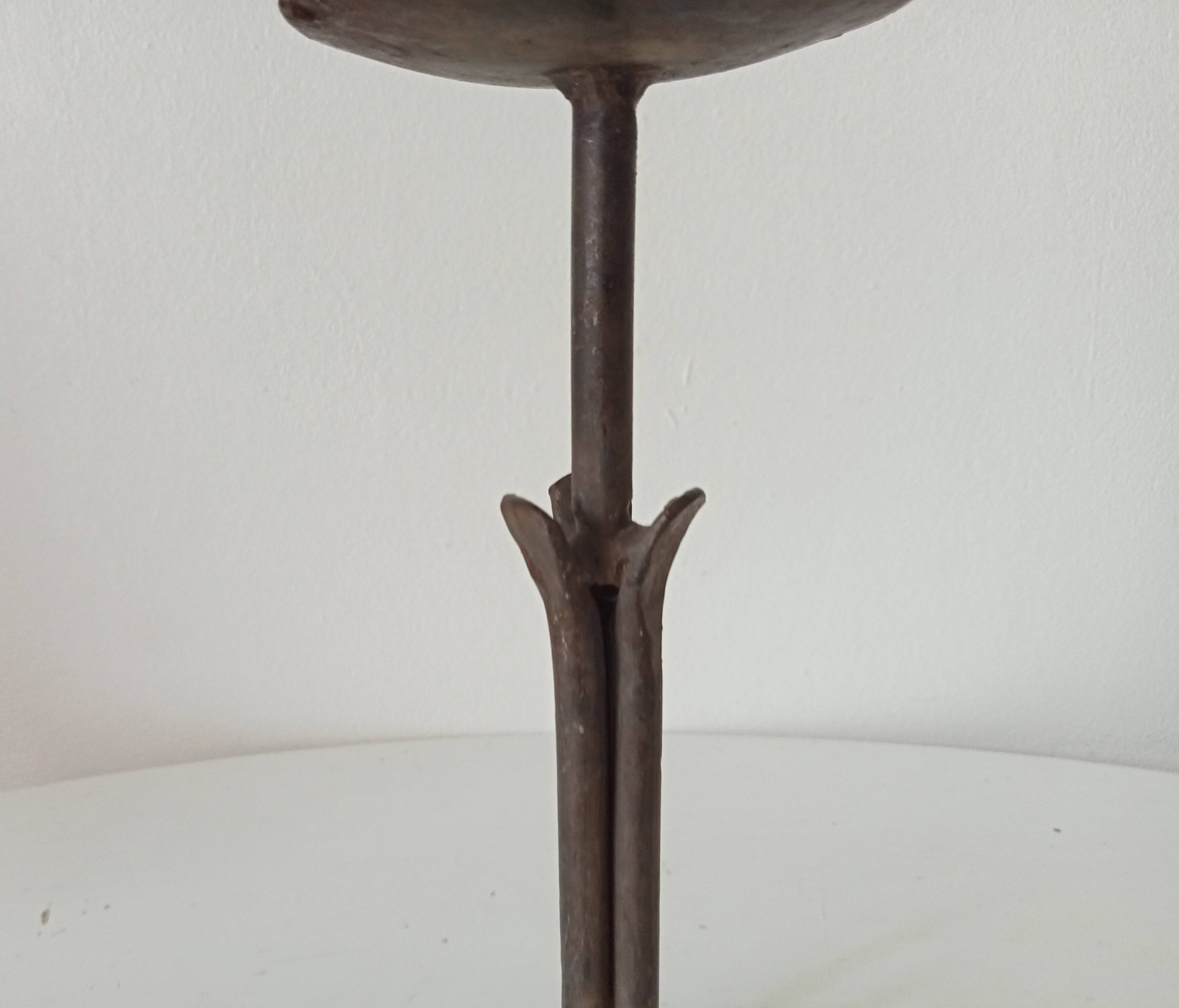 Antique wrought iron candlestick