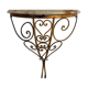 Mid-century floating wall console in wrought iron, 1950, Italy