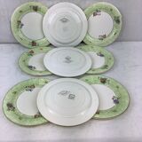 9 Dessert plates spring décor made in france Salins