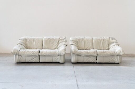 Canapés en cuir, années 1970, ensemble de 2