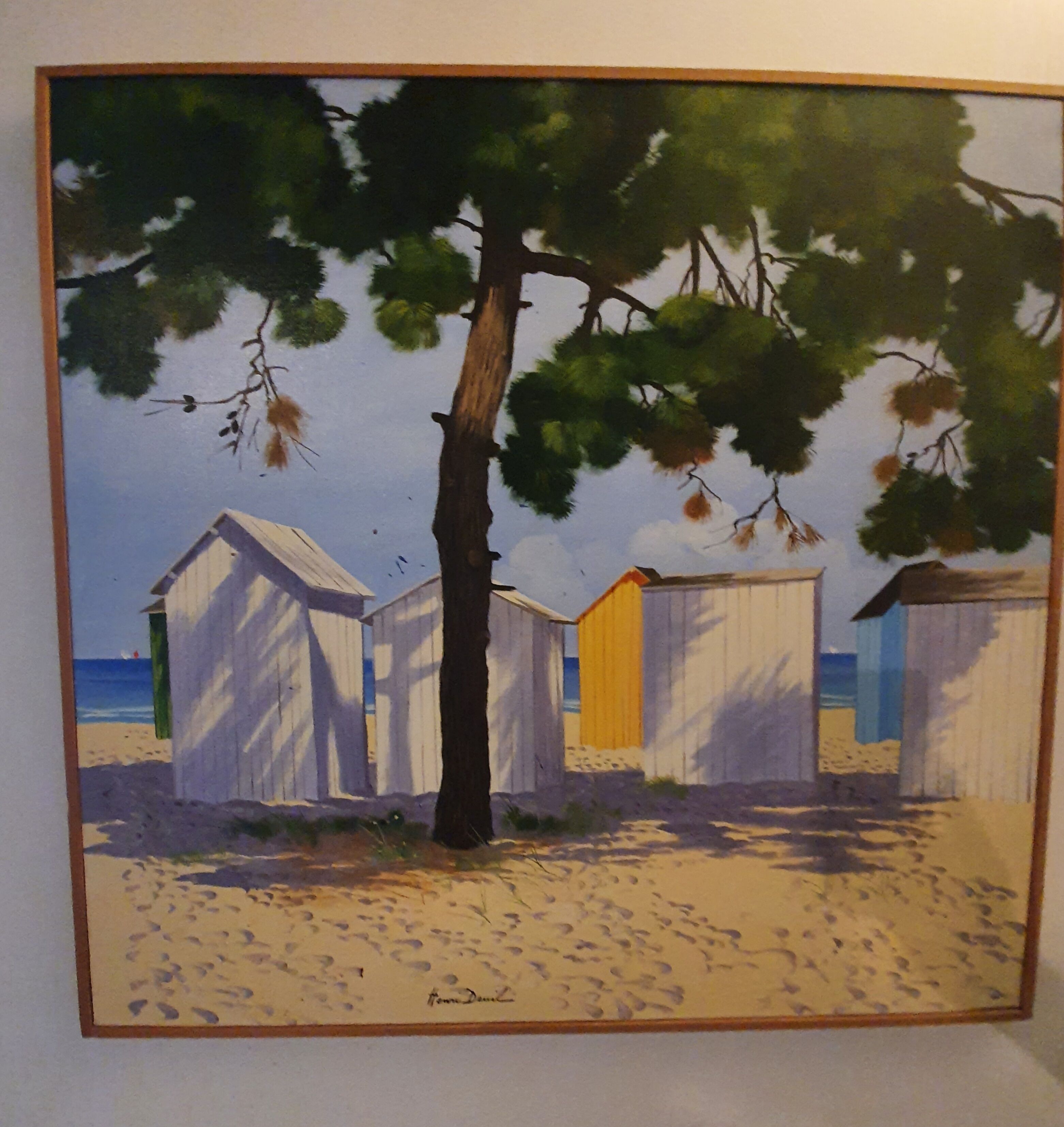 Tableau A l'ombre des pins à Oléron Henri Deuil 2002