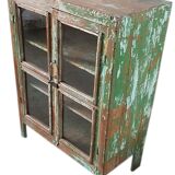 Former teak cabinet with its original green patina