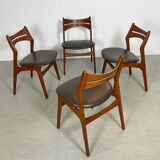 Teak dining chairs by Erik Buch Denmark 1960s