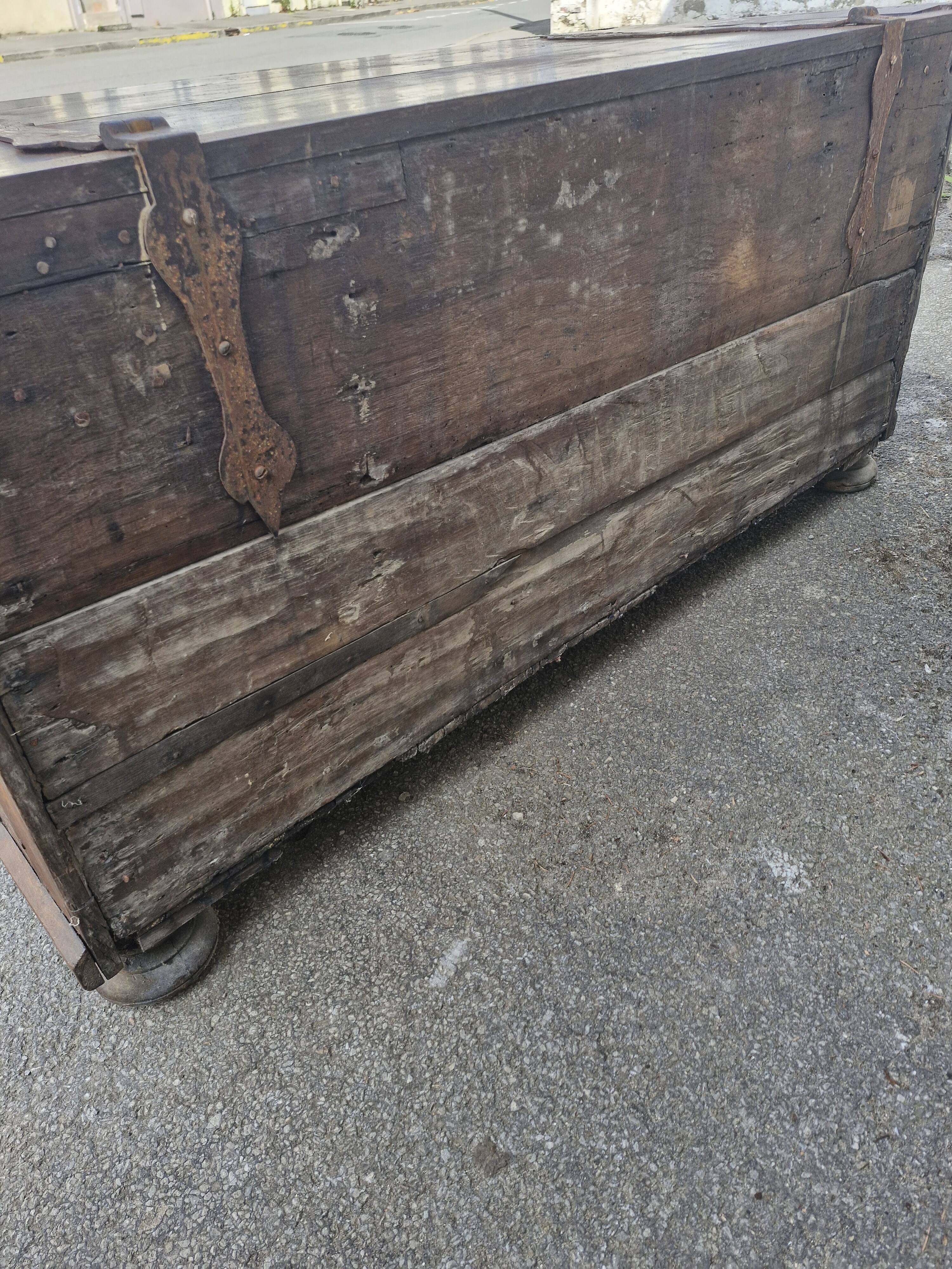 Antique carved oak chest