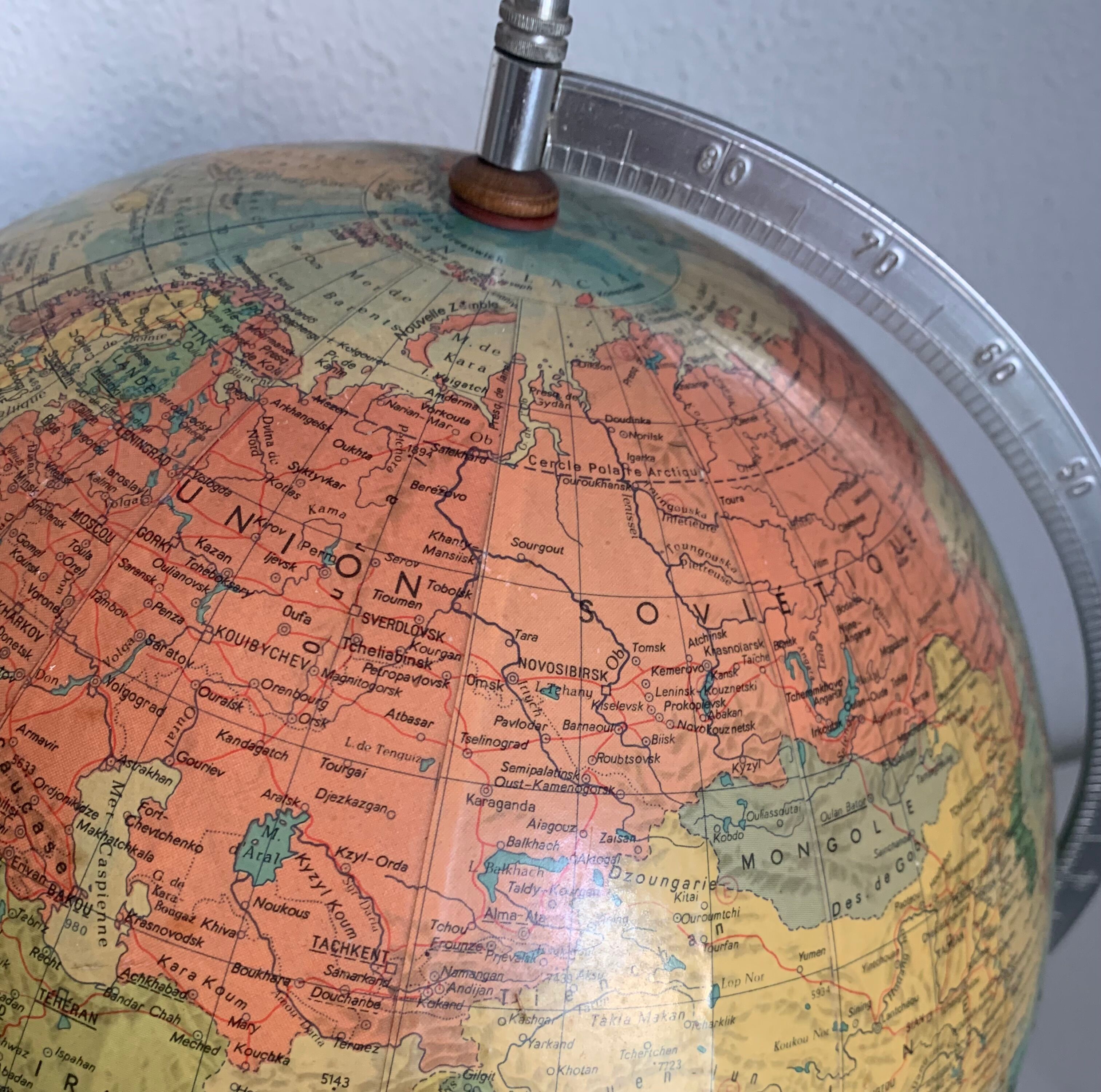 Vintage globe 1973 terrestrial Räth ex-GDR - 47 cm