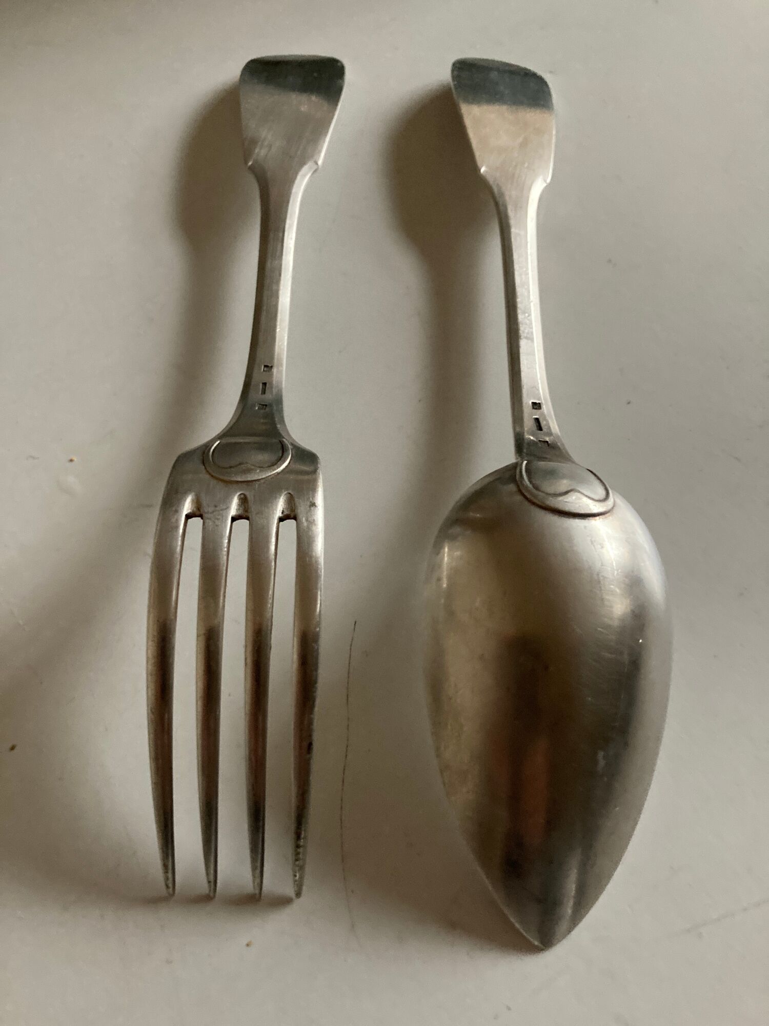 6 forks and 6 spoons in silver metal Cluny Vieux Paris circa 1900