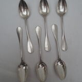 Suite of 6 small silver dessert spoons, medallion decoration