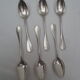Suite of 6 small silver dessert spoons, medallion decoration