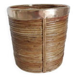 Cache potin en rotin et laiton
