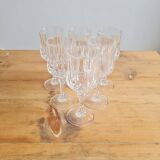 Service of 6 crystal wine glasses