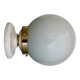 Vintage wall or ceiling light globe in white opaline.