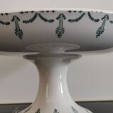 Old compotier iron earth gien green garland 1900-1930