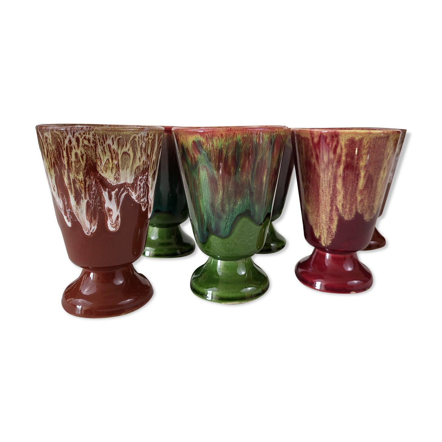 6 mazagran cups in morvan sandstone - petit massé