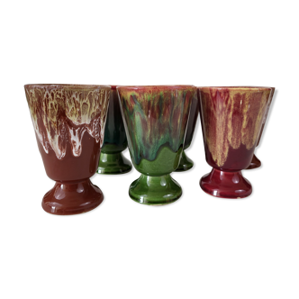 6 mazagran cups in morvan sandstone - petit massé