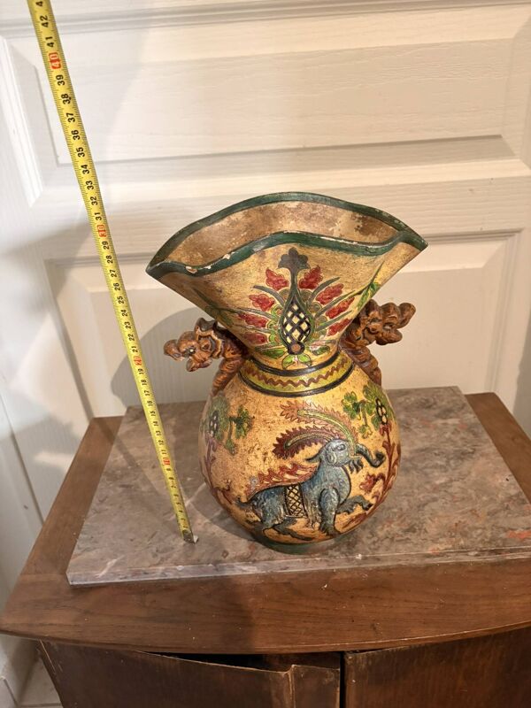 Vase carafe pichet balustre céramique terre cuite italie montopoli eléphant