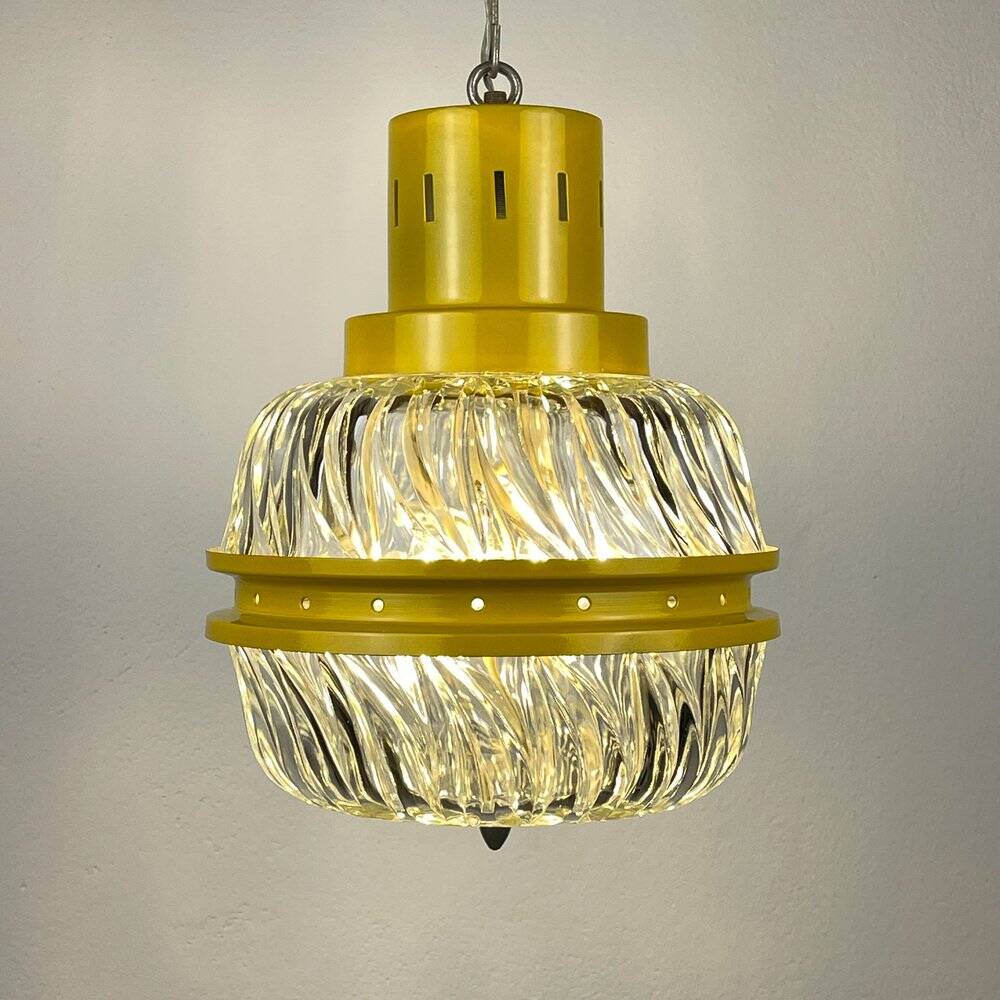 Suspension italienne jaune du milieu du siècle, années 1960