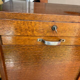 Double filing cabinet with vintage curtain from the 40/50 period