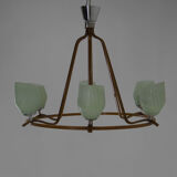 Mid-century chandelier by drevo humpolec, 1960s
