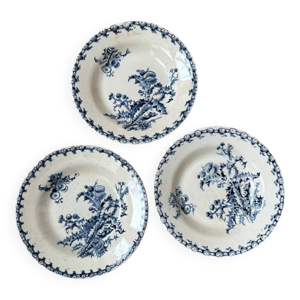 Série de 3 assiettes creuses anciennes «&nbsp;Terre de Fer&nbsp;»