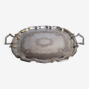 Silver metal tray 60 cm early 20th century