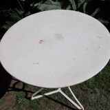 White wrought iron table
