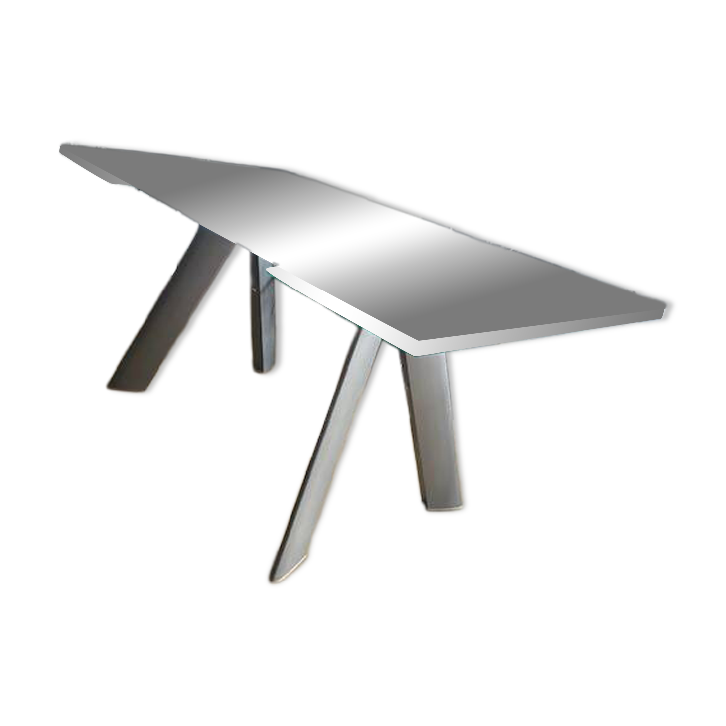 Roche Bobois dining table in glass, model Chronos, extendable.