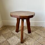 Midcentury brutalist rustic primitive side table by Wanderwood, England.