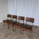 Vintage stol kamnik dining chairs (set of 4): mid-century leather seat