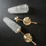 gold metal and glass sconces 1950